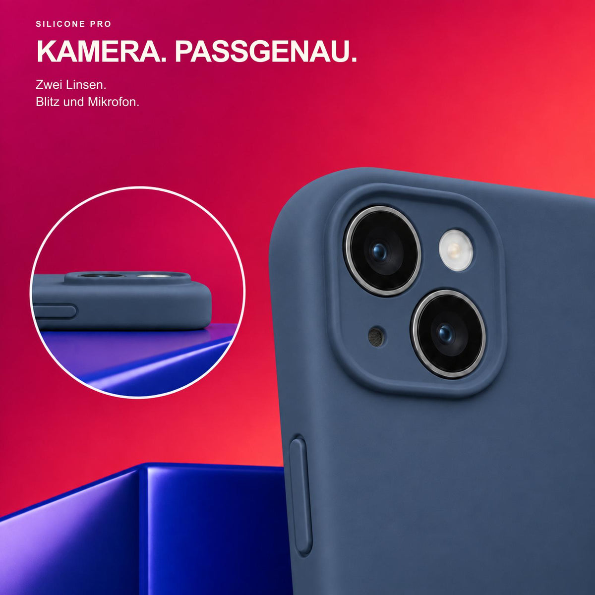 iPhone 15 - Silikon Hülle Soft-Touch Mitternachtsblau