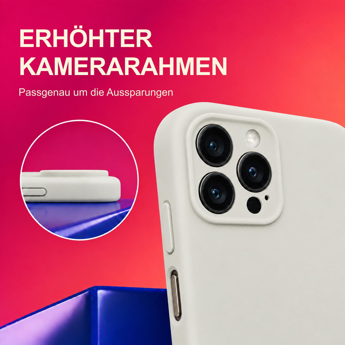 iPhone 15 Pro - Silikon Hülle Soft-Touch Antikweiß
