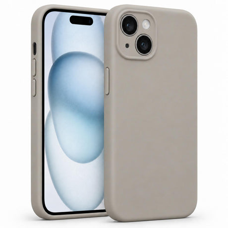 iPhone 15 - Silikon Hülle Soft-Touch Steingrau