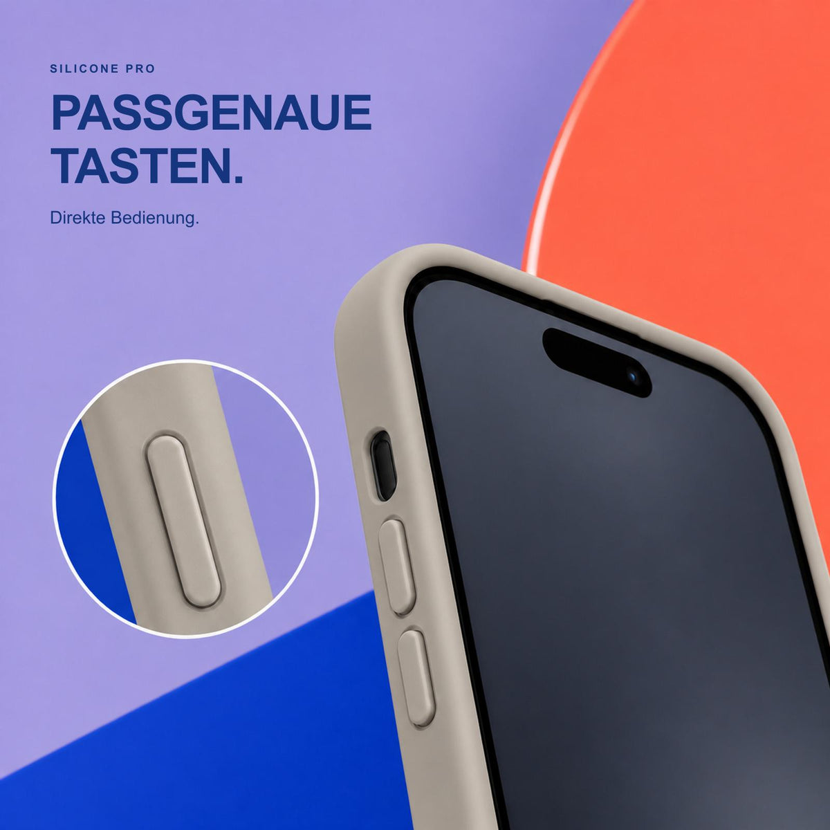 iPhone 15 - Silikon Hülle Soft-Touch Steingrau