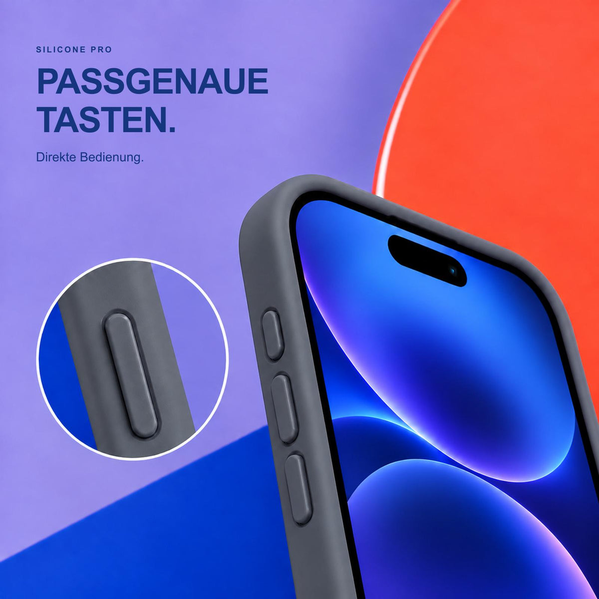 iPhone 16 - Silikon Hülle Soft-Touch Anthrazit