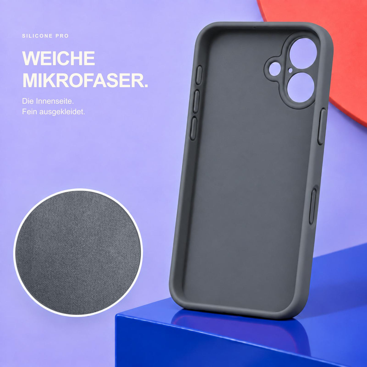 iPhone 16 - Silikon Hülle Soft-Touch Anthrazit