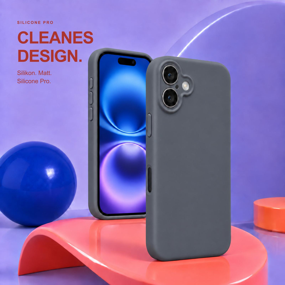 iPhone 16 - Silikon Hülle Soft-Touch Anthrazit