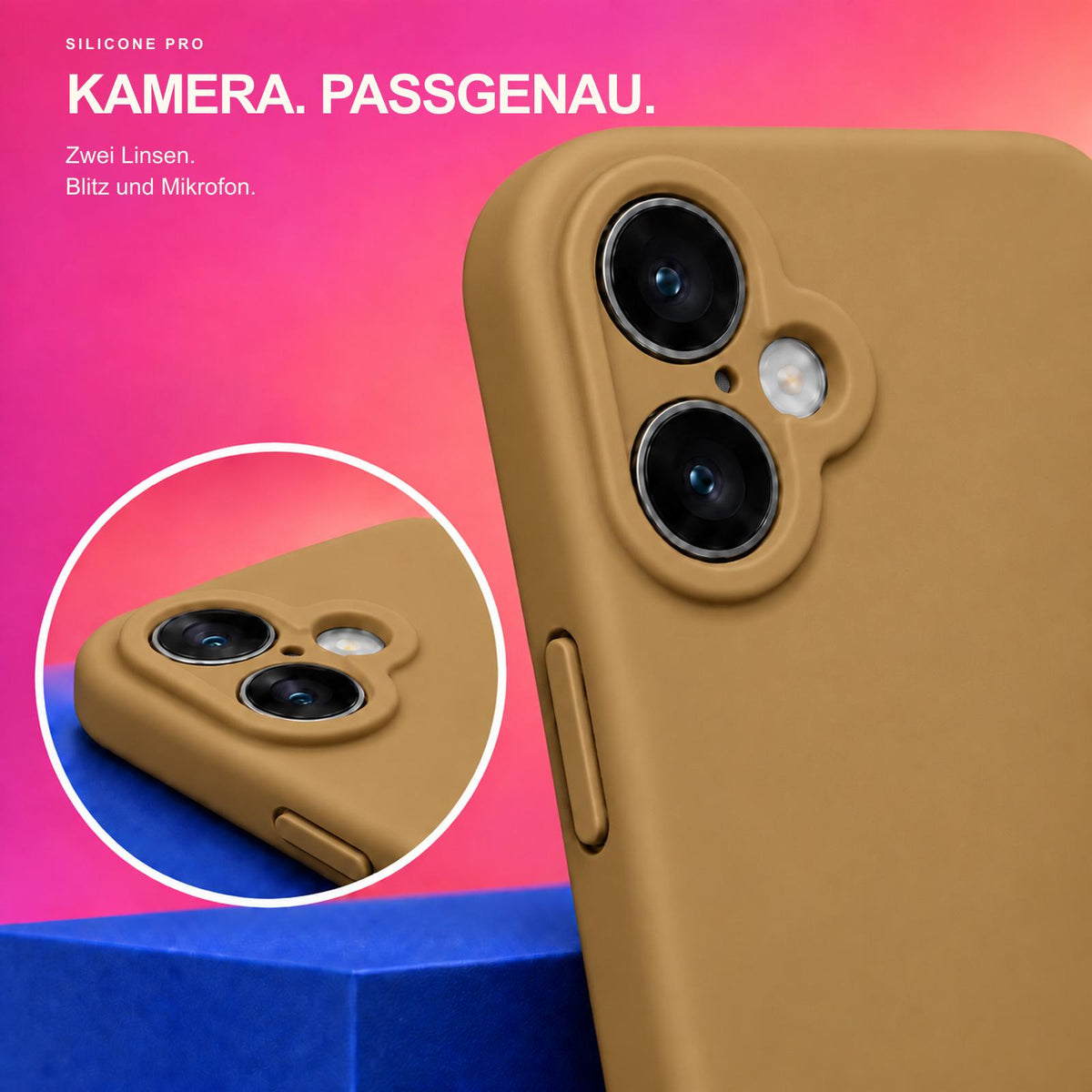 iPhone 16 - Silikon Hülle Soft-Touch Khaki / Sand