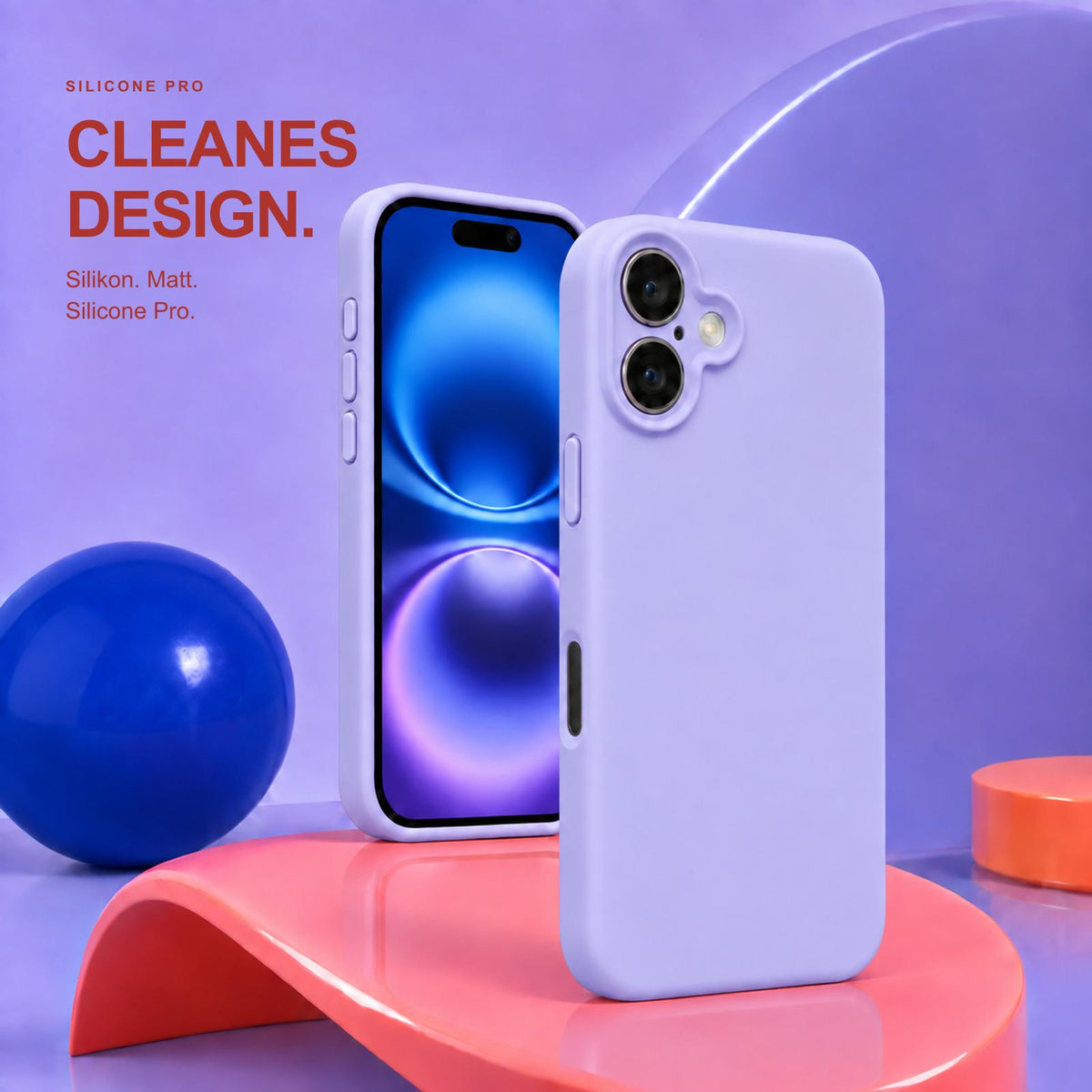 iPhone 16 - Silikon Hülle Soft-Touch Lavendel