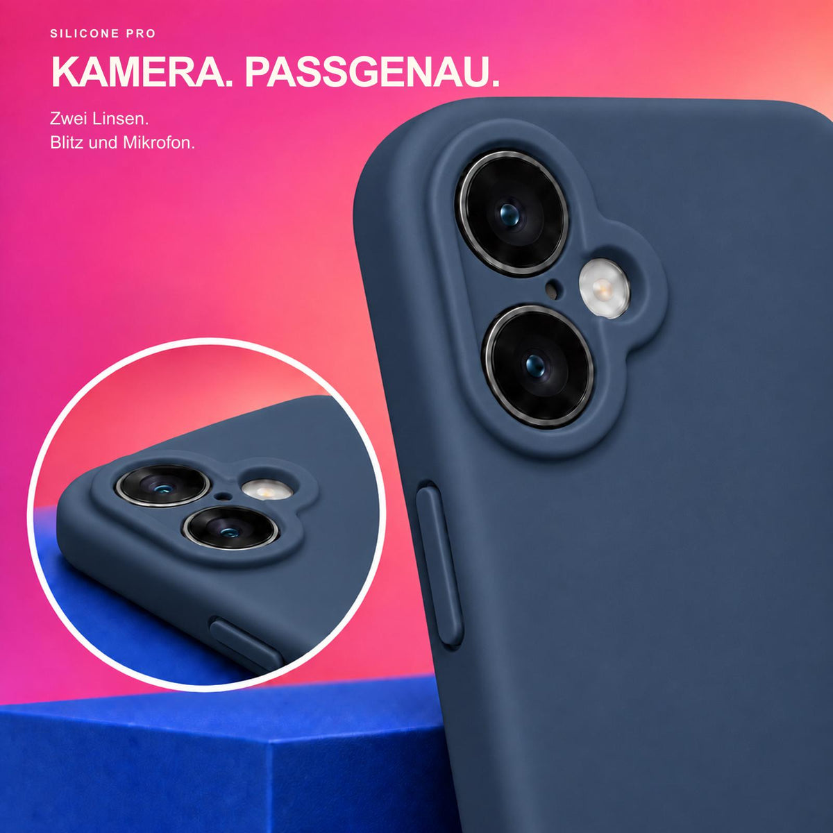 iPhone 16 - Silikon Hülle Soft-Touch Mitternachtsblau