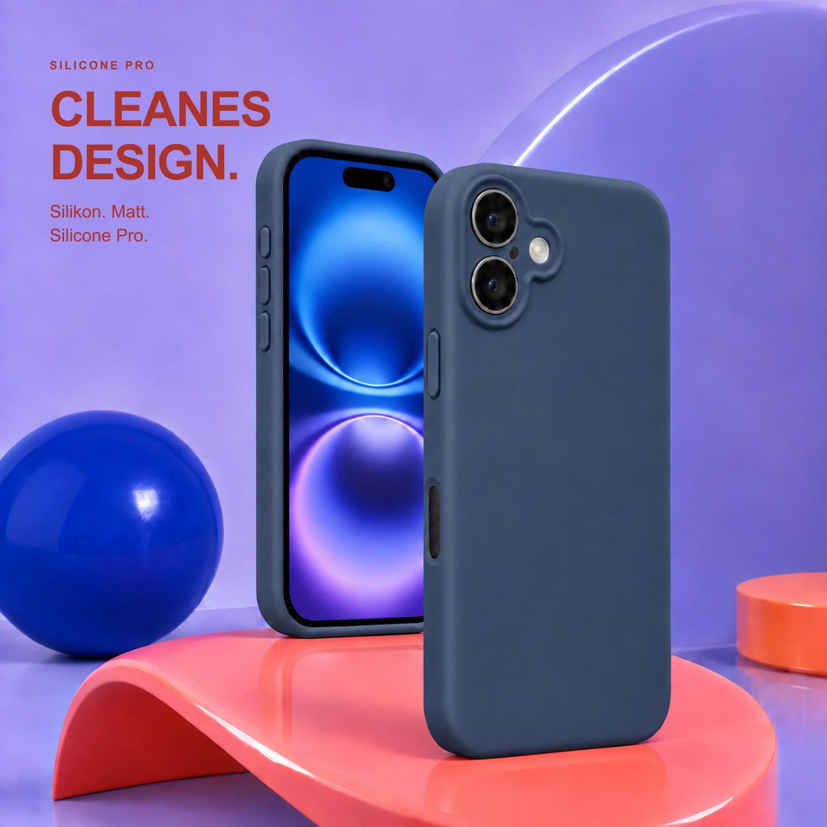 iPhone 16 - Silikon Hülle Soft-Touch Mitternachtsblau