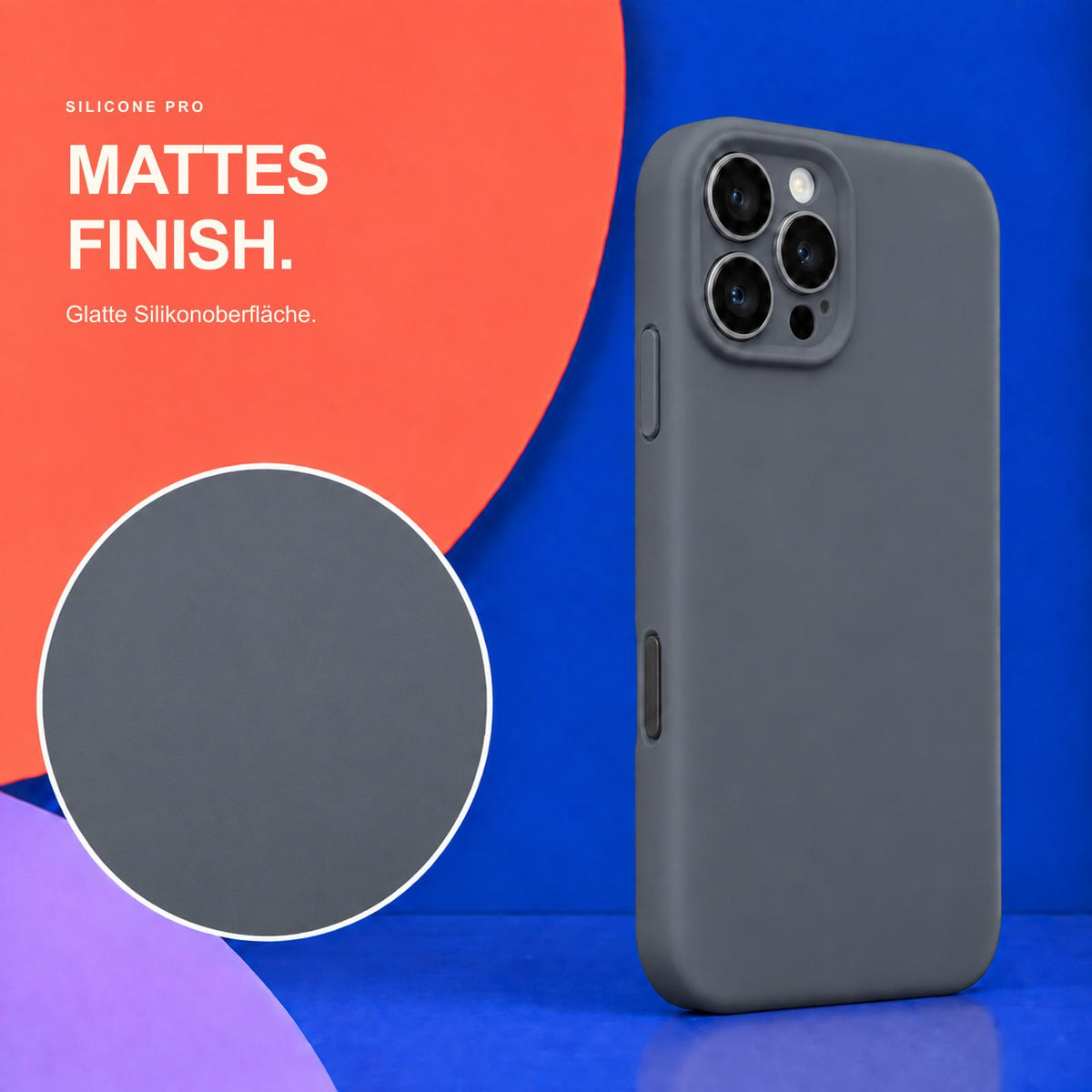 iPhone 16 Pro Max - Silikon Hülle Soft-Touch Anthrazit