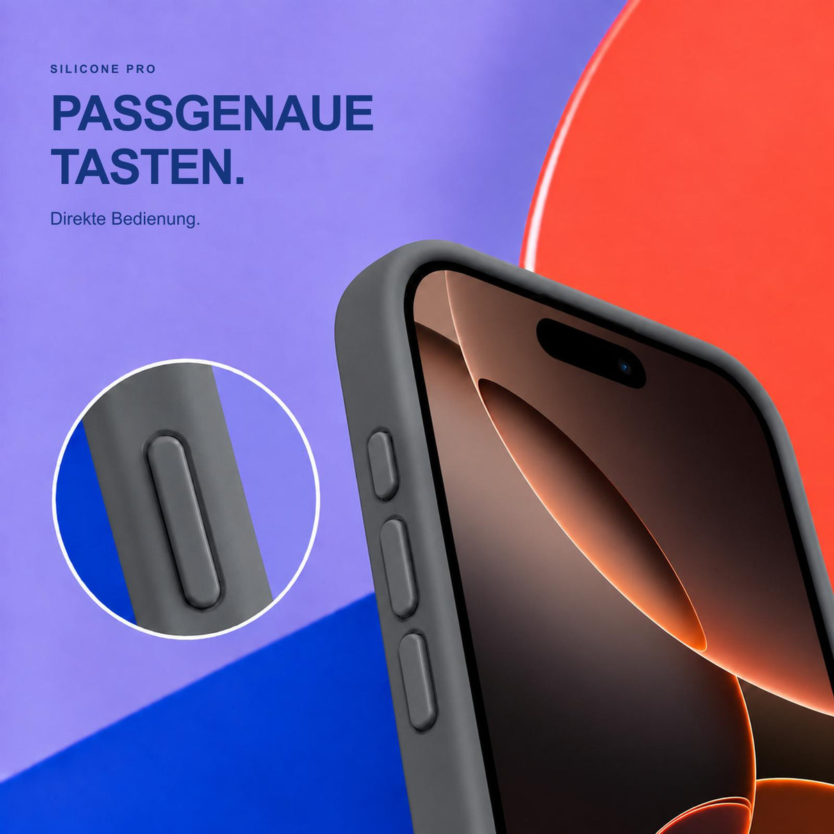 iPhone 16 Pro - Silikon Hülle Soft-Touch Anthrazit