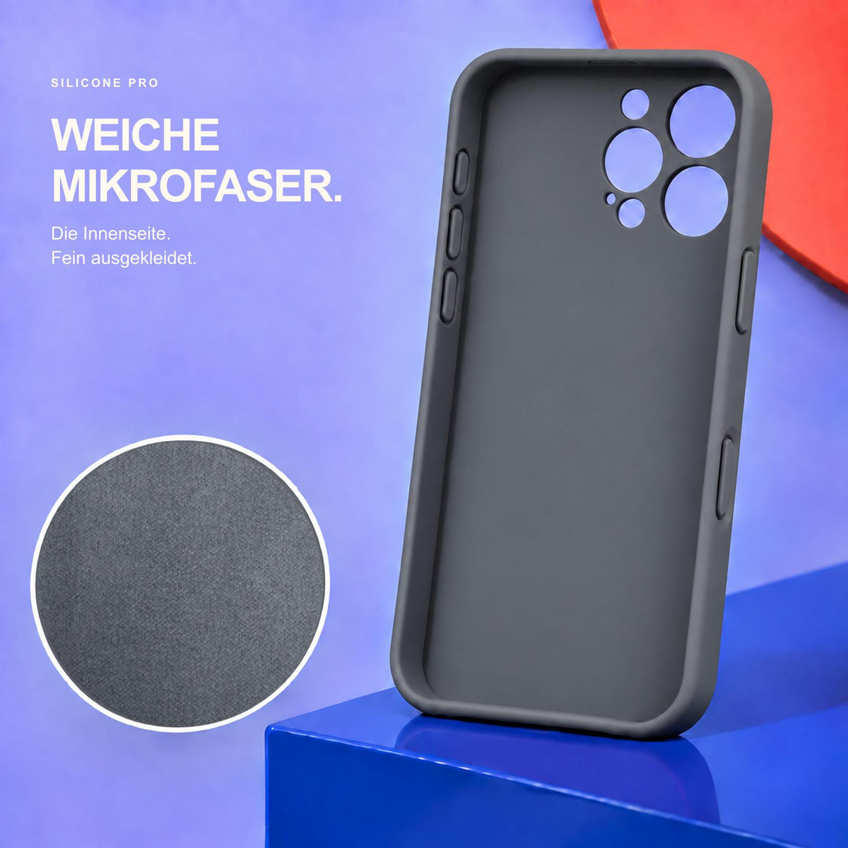 iPhone 16 Pro - Silikon Hülle Soft-Touch Anthrazit
