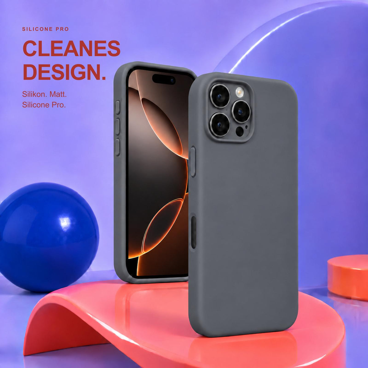 iPhone 16 Pro - Silikon Hülle Soft-Touch Anthrazit