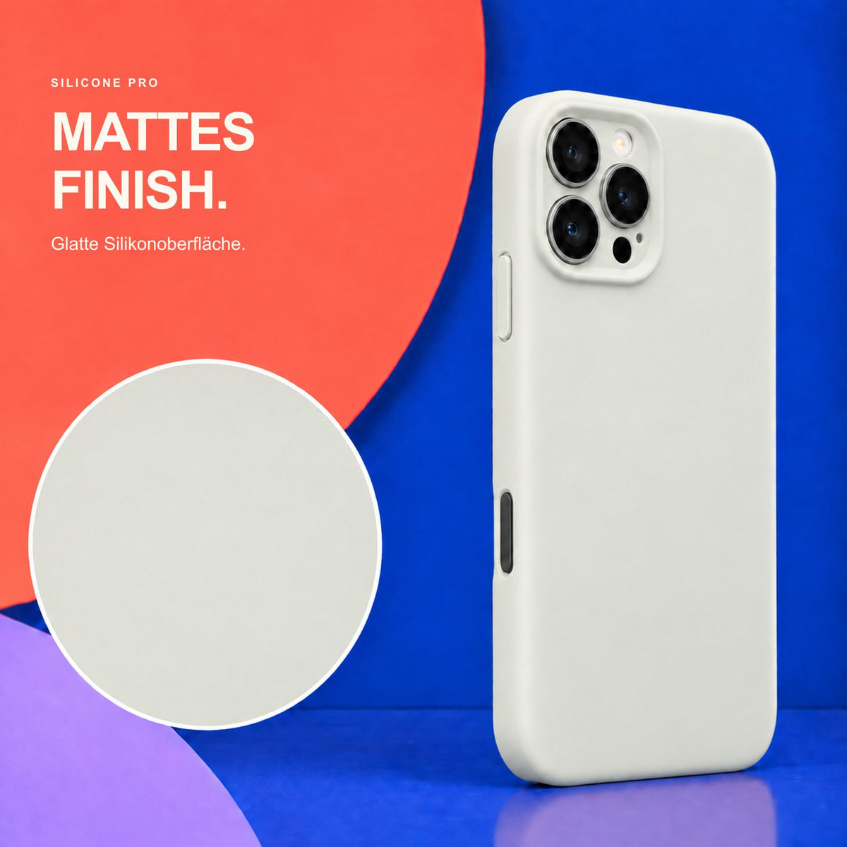 iPhone 16 Pro Max - Silikon Hülle Soft-Touch Antikweiß