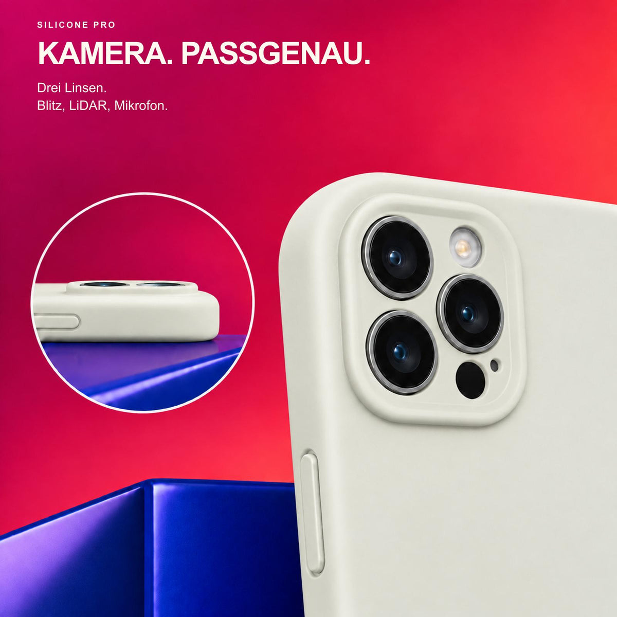 iPhone 16 Pro - Silikon Hülle Soft-Touch Antikweiß