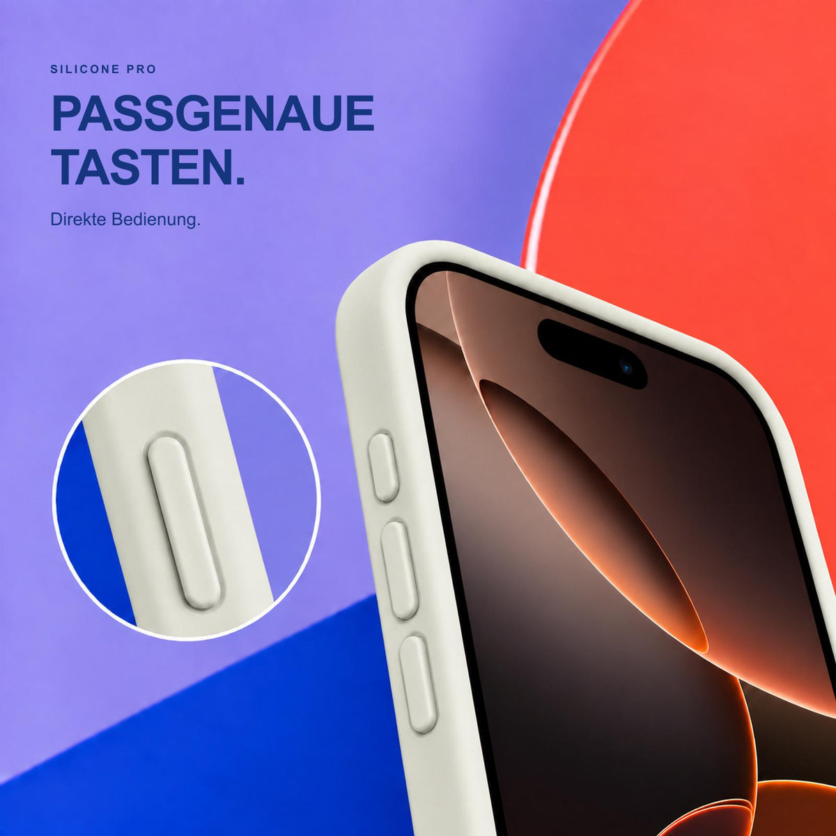 iPhone 16 Pro Max - Silikon Hülle Soft-Touch Antikweiß