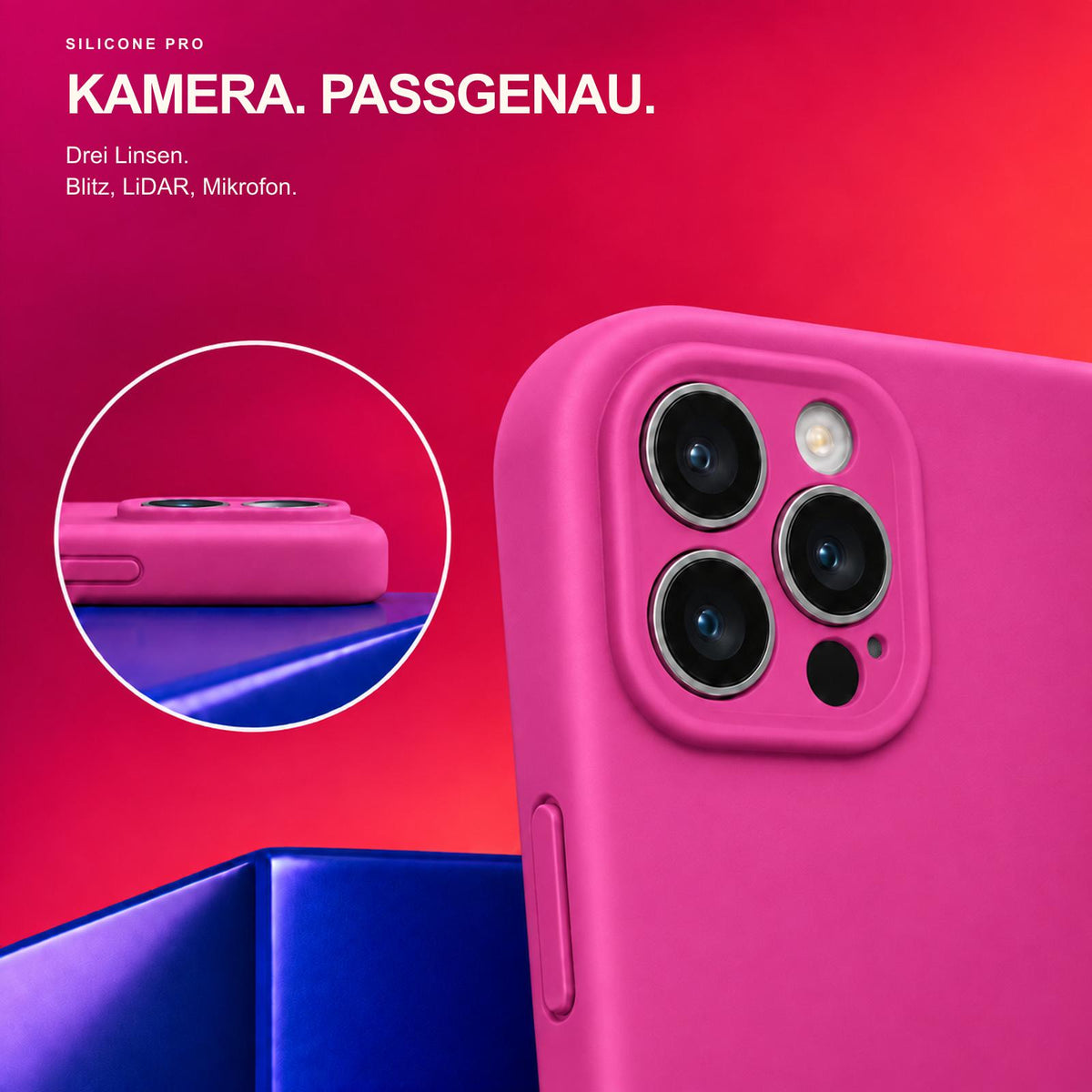 iPhone 16 Pro Max - Silikon Hülle Soft-Touch Magenta