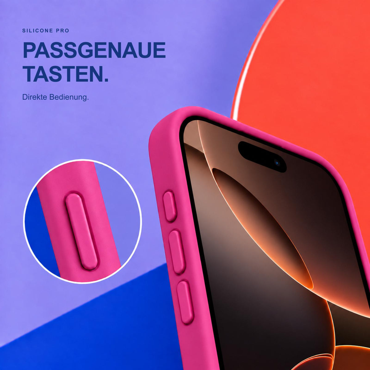 iPhone 16 Pro Max - Silikon Hülle Soft-Touch Magenta