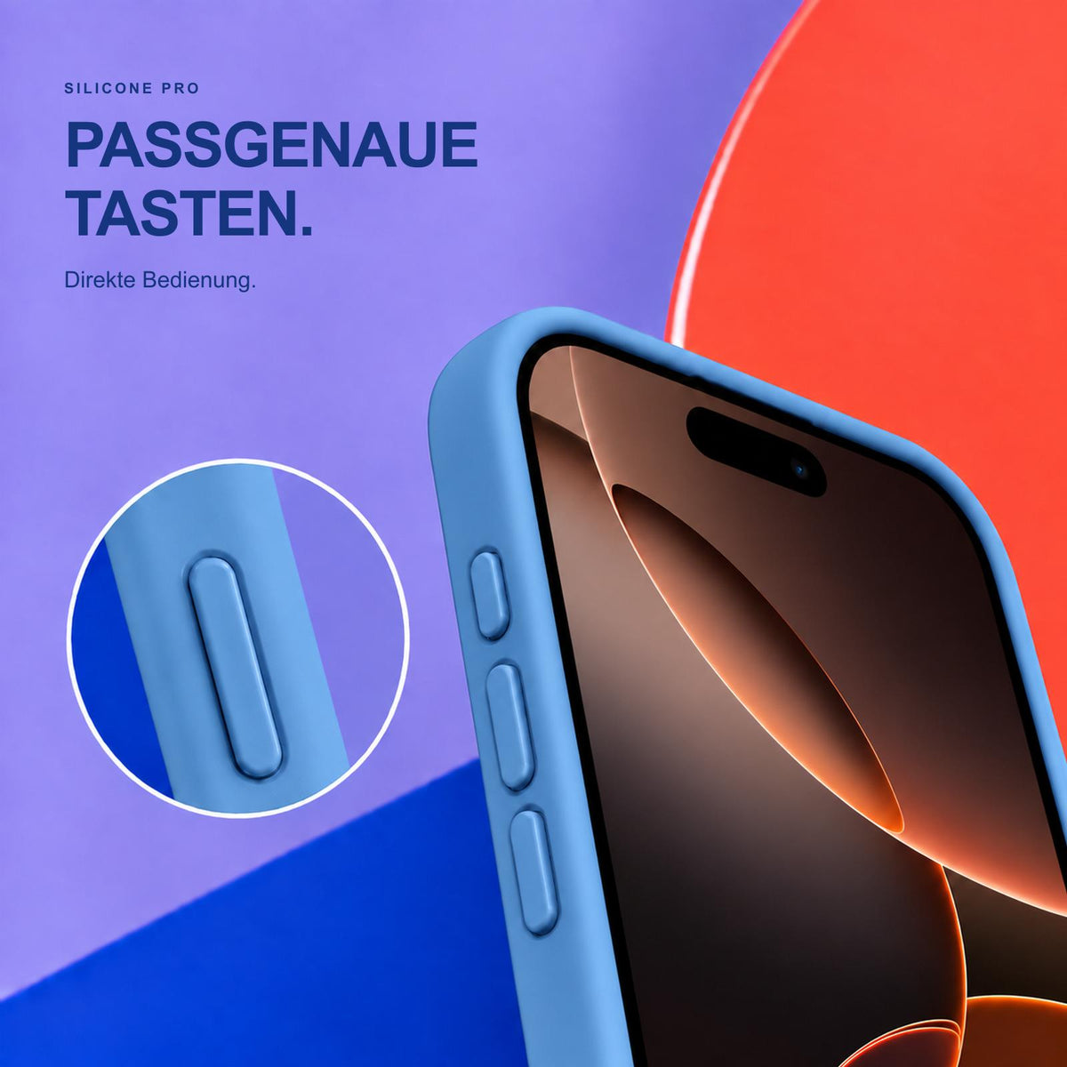 iPhone 16 Pro - Silikon Hülle Soft-Touch Marineblau