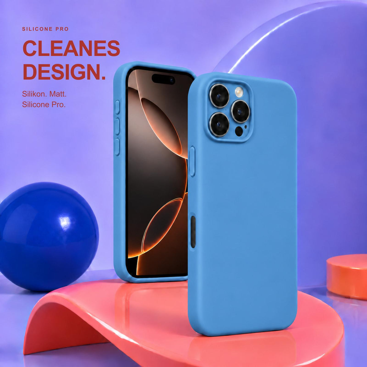 iPhone 16 Pro - Silikon Hülle Soft-Touch Marineblau