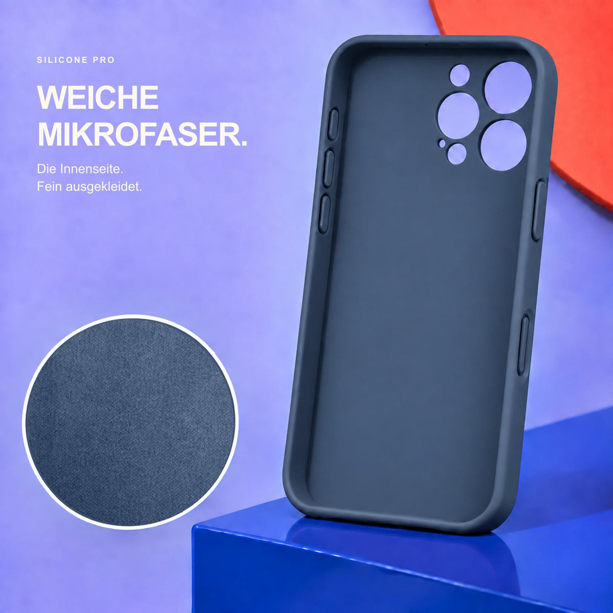 iPhone 16 Pro Max - Silikon Hülle Soft-Touch Mitternachtsblau