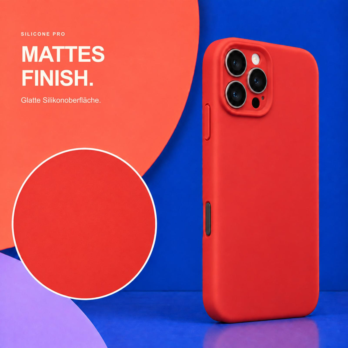 iPhone 16 Pro - Silikon Hülle Soft-Touch Rot