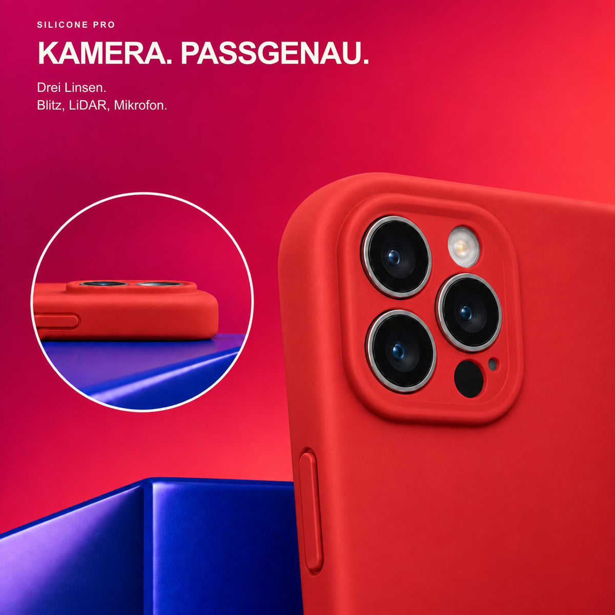 iPhone 16 Pro Max - Silikon Hülle Soft-Touch Rot