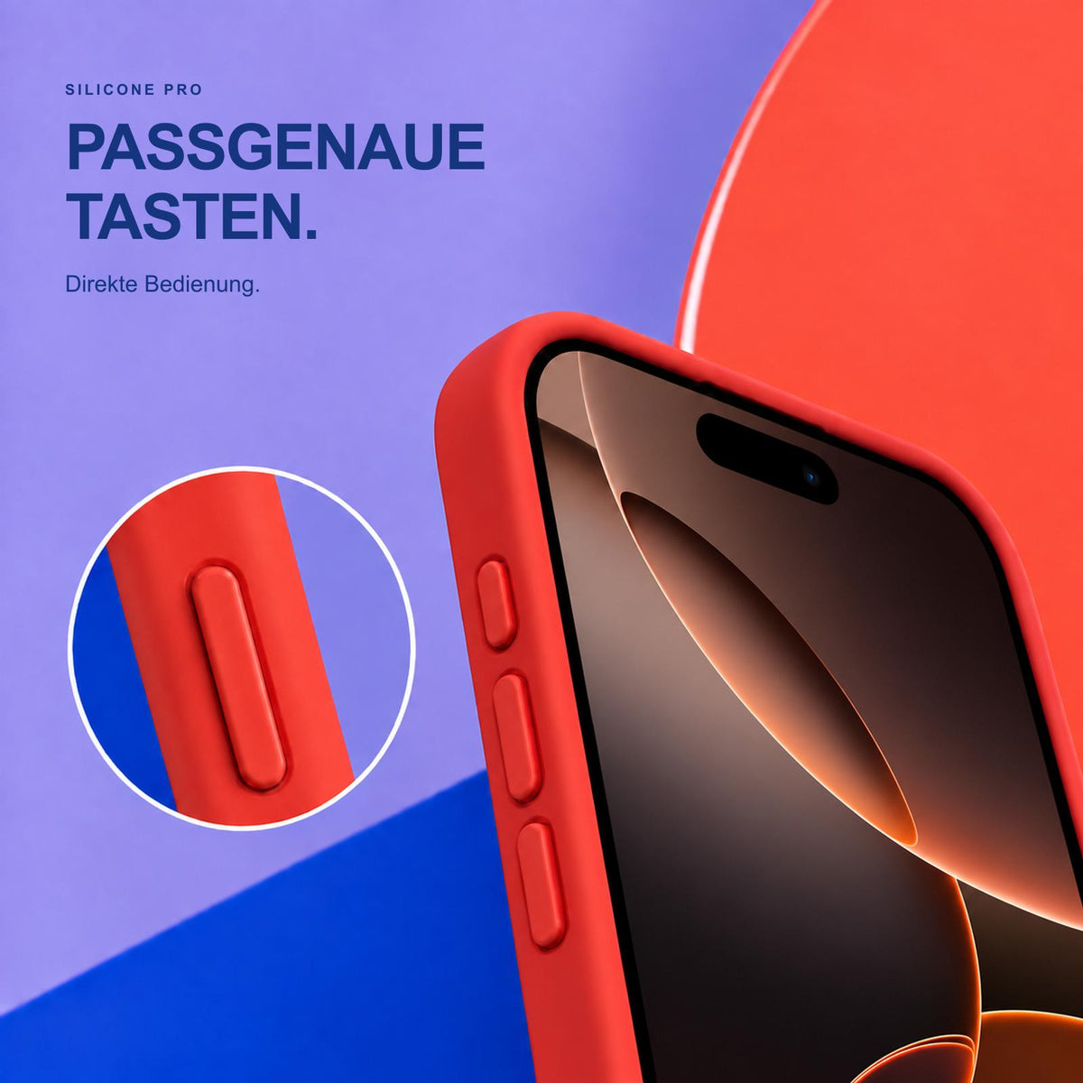 iPhone 16 Pro - Silikon Hülle Soft-Touch Rot