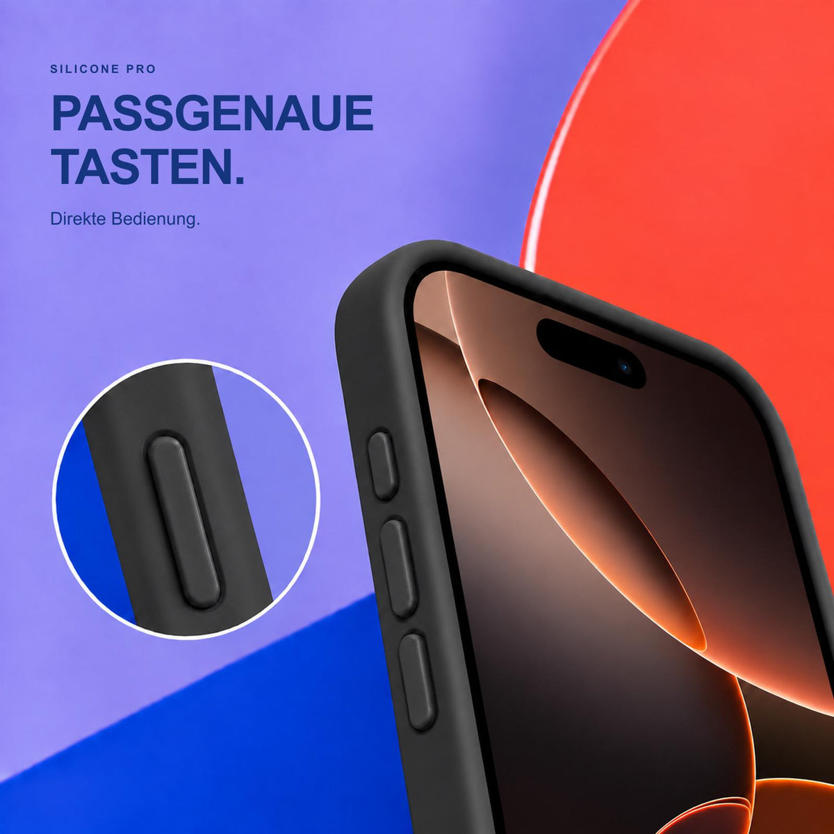 iPhone 16 Pro - Silikon Hülle Soft-Touch Schwarz