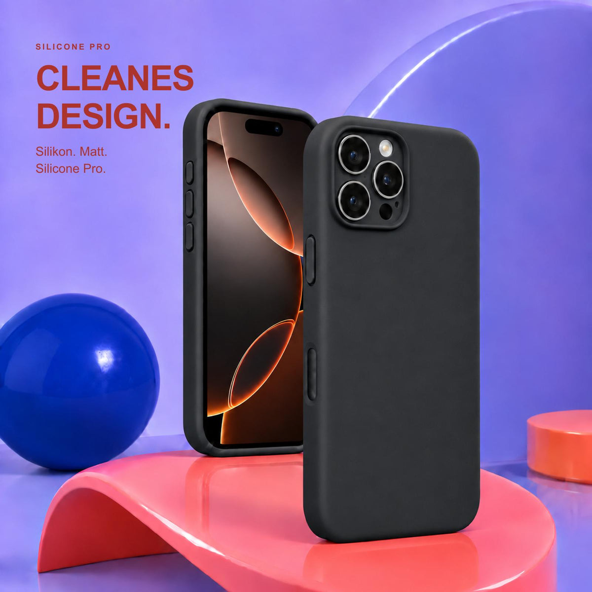 iPhone 16 Pro Max - Silikon Hülle Soft-Touch Schwarz