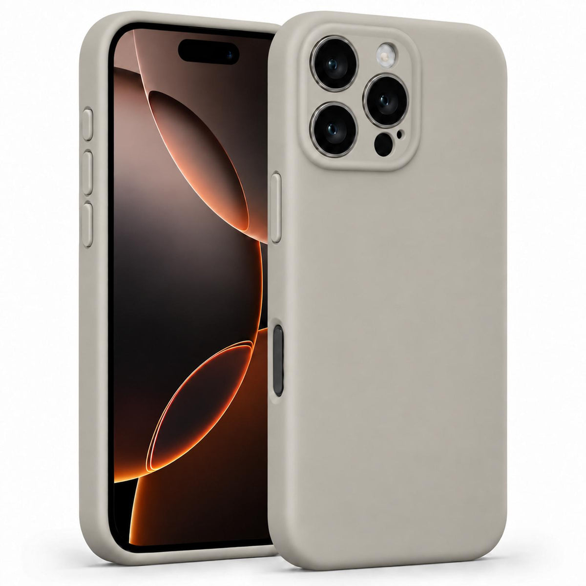 iPhone 16 Pro Max - Silikon Hülle Soft-Touch Steingrau