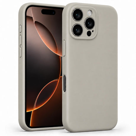 iPhone 16 Pro Max - Silikon Hülle Soft-Touch Steingrau