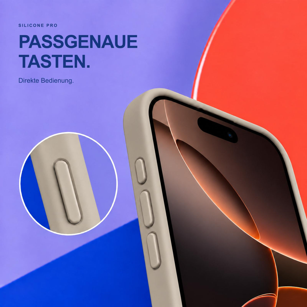 iPhone 16 Pro Max - Silikon Hülle Soft-Touch Steingrau