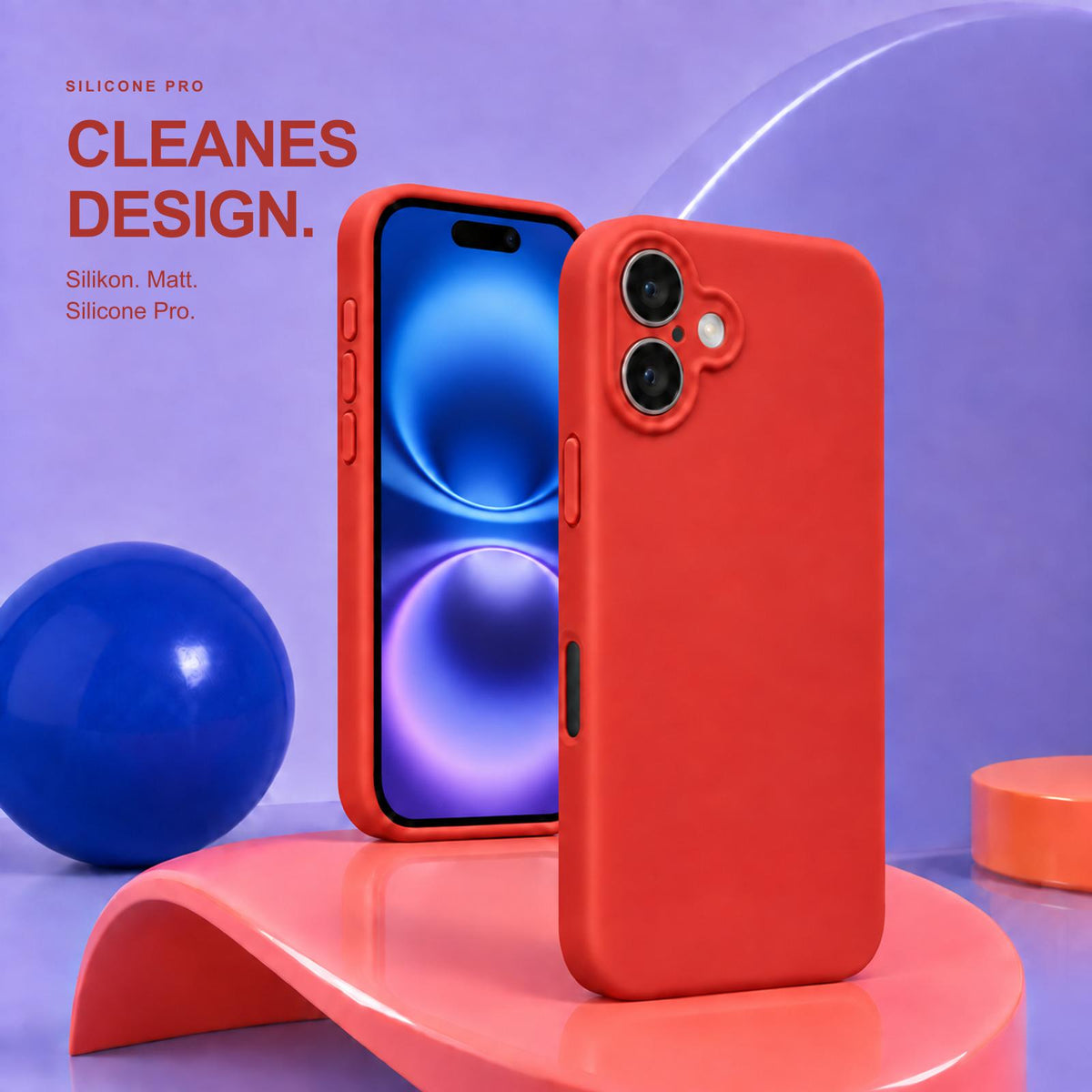 iPhone 16 - Silikon Hülle Soft-Touch Rot