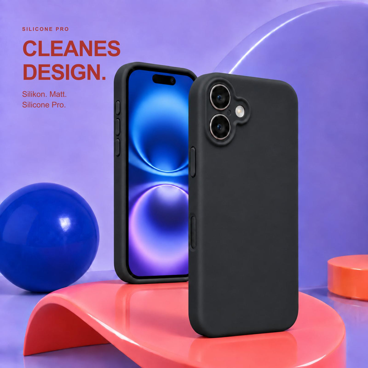 iPhone 16 - Silikon Hülle Soft-Touch Schwarz