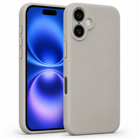 iPhone 16 - Silikon Hülle Soft-Touch Steingrau