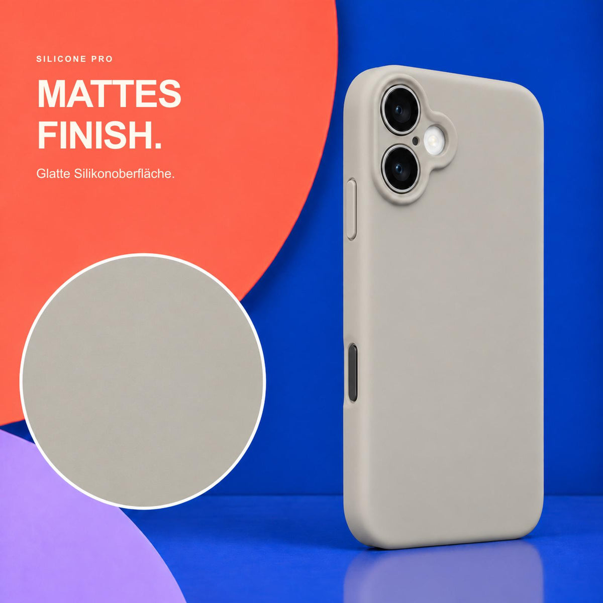 iPhone 16 - Silikon Hülle Soft-Touch Steingrau