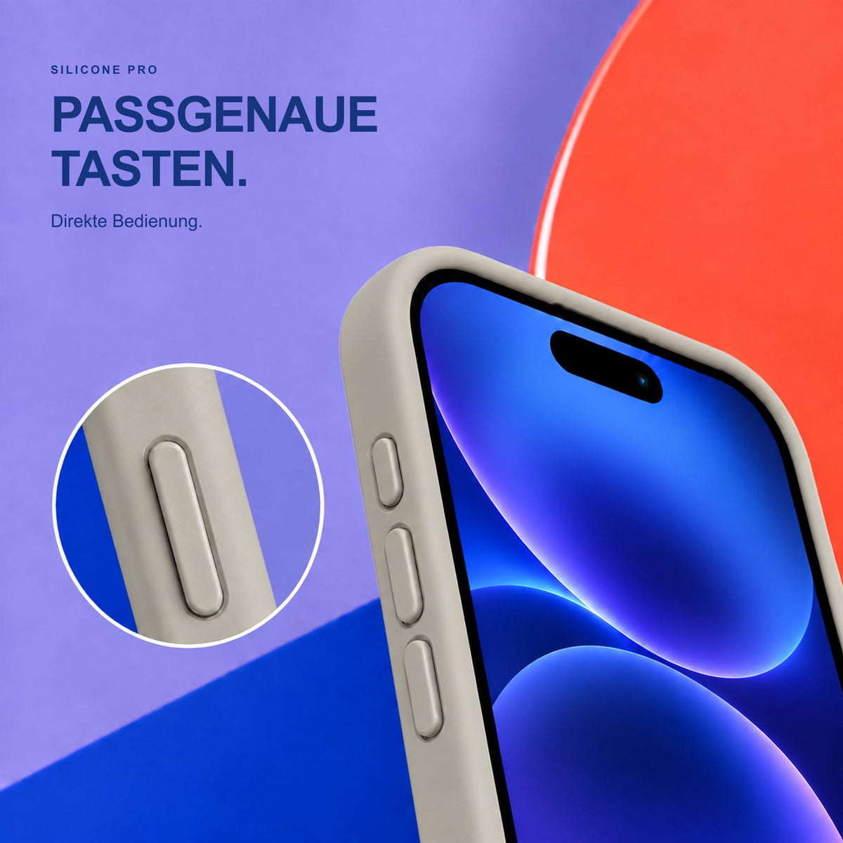 iPhone 16 - Silikon Hülle Soft-Touch Steingrau