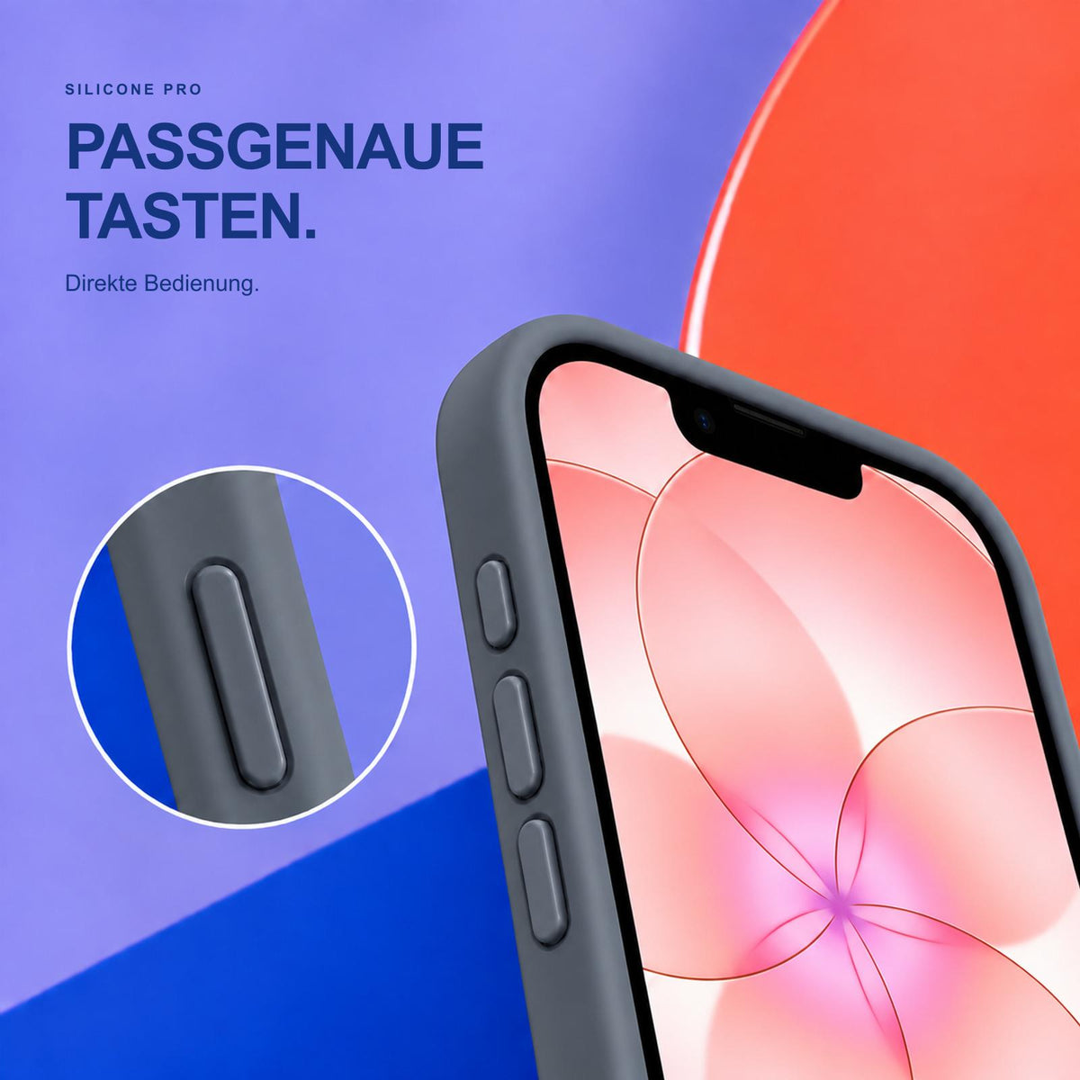 iPhone 16e / 17e - Silikon Hülle Soft-Touch Anthrazit