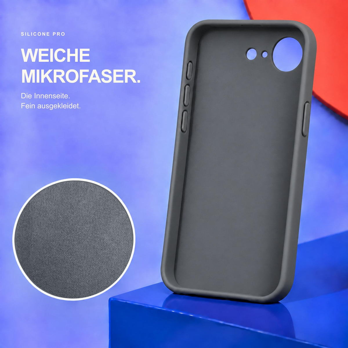 iPhone 16e / 17e - Silikon Hülle Soft-Touch Anthrazit