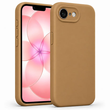 iPhone 16e / 17e - Silikon Hülle Soft-Touch Khaki / Sand