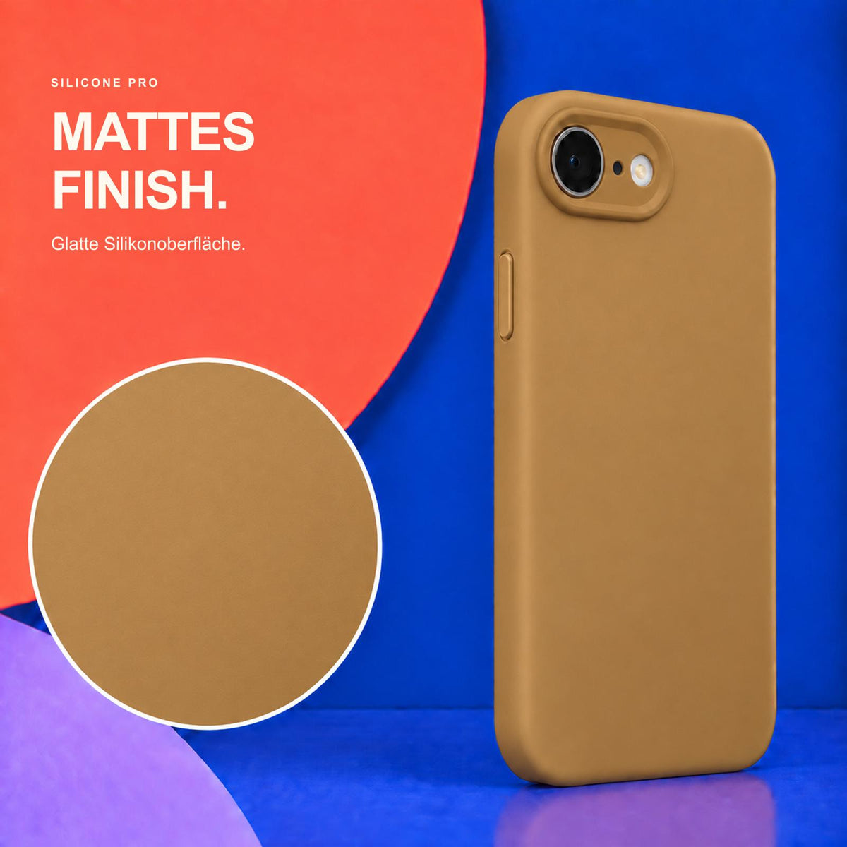 iPhone 16e / 17e - Silikon Hülle Soft-Touch Khaki / Sand