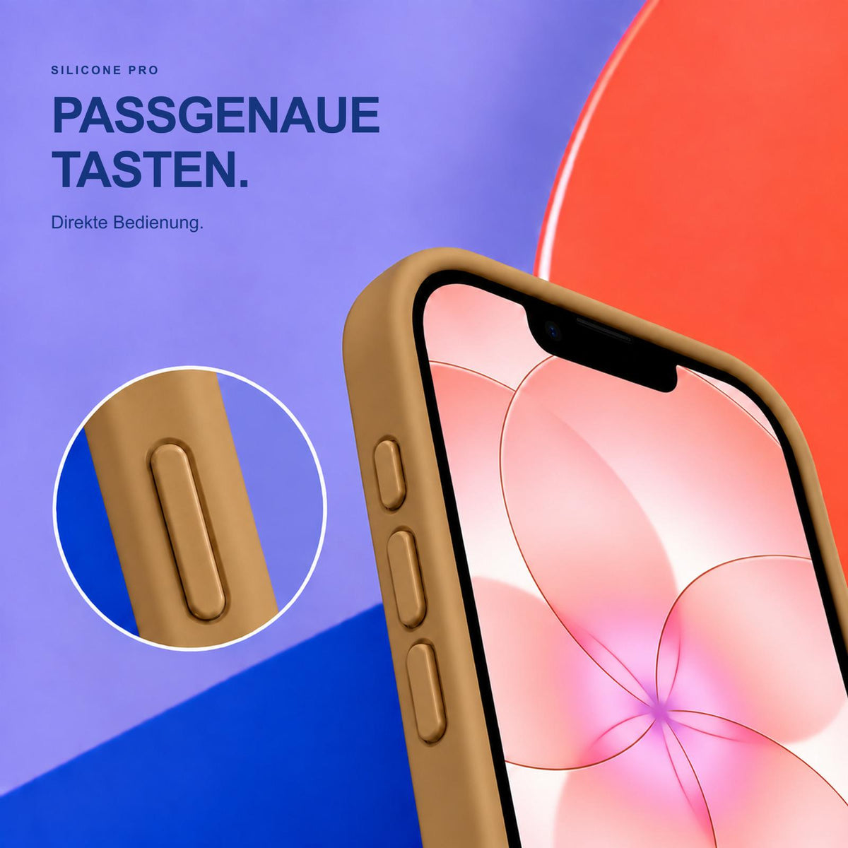 iPhone 16e / 17e - Silikon Hülle Soft-Touch Khaki / Sand