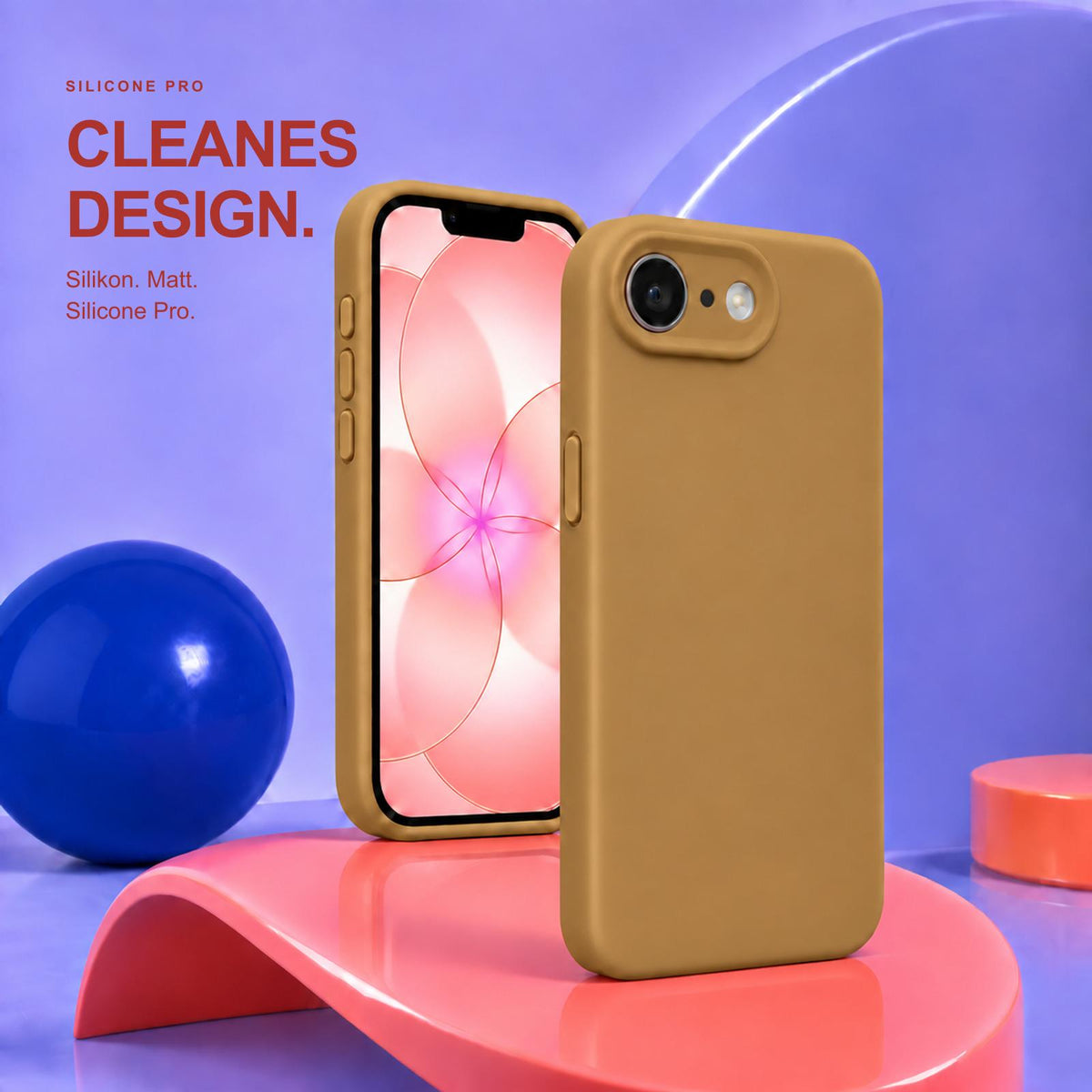 iPhone 16e / 17e - Silikon Hülle Soft-Touch Khaki / Sand