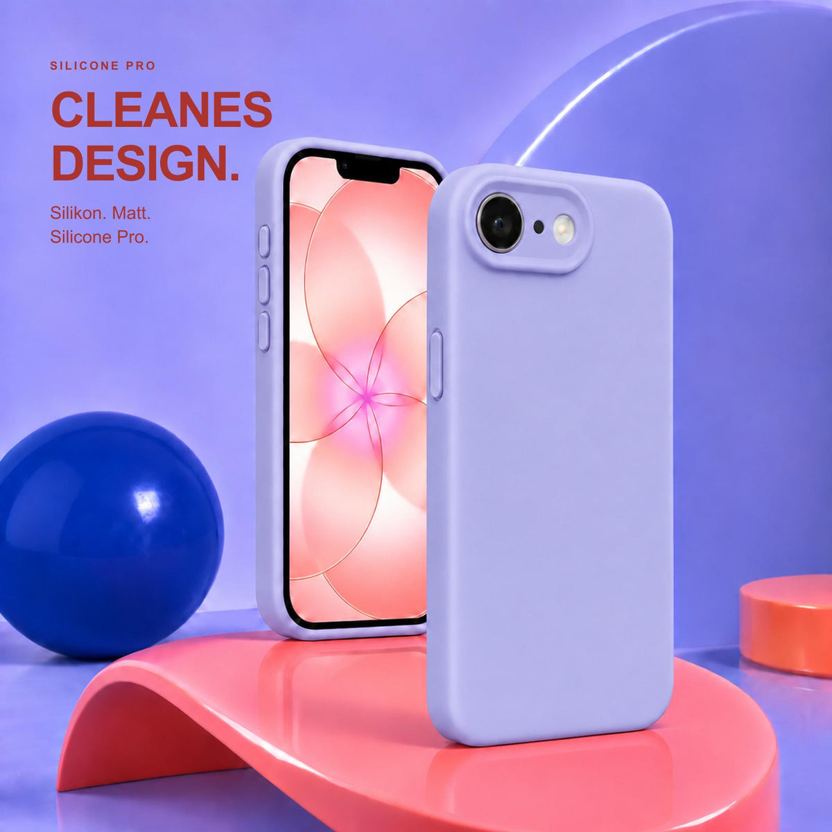iPhone 16e / 17e - Silikon Hülle Soft-Touch Lavendel