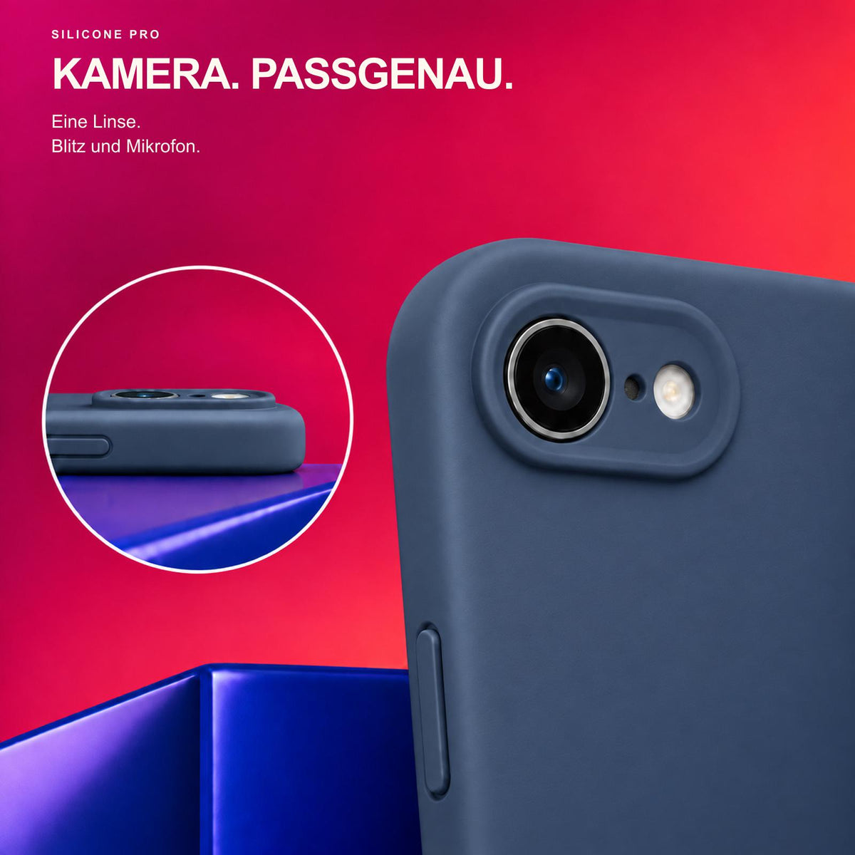 iPhone 16e / 17e - Silikon Hülle Soft-Touch Mitternachtsblau