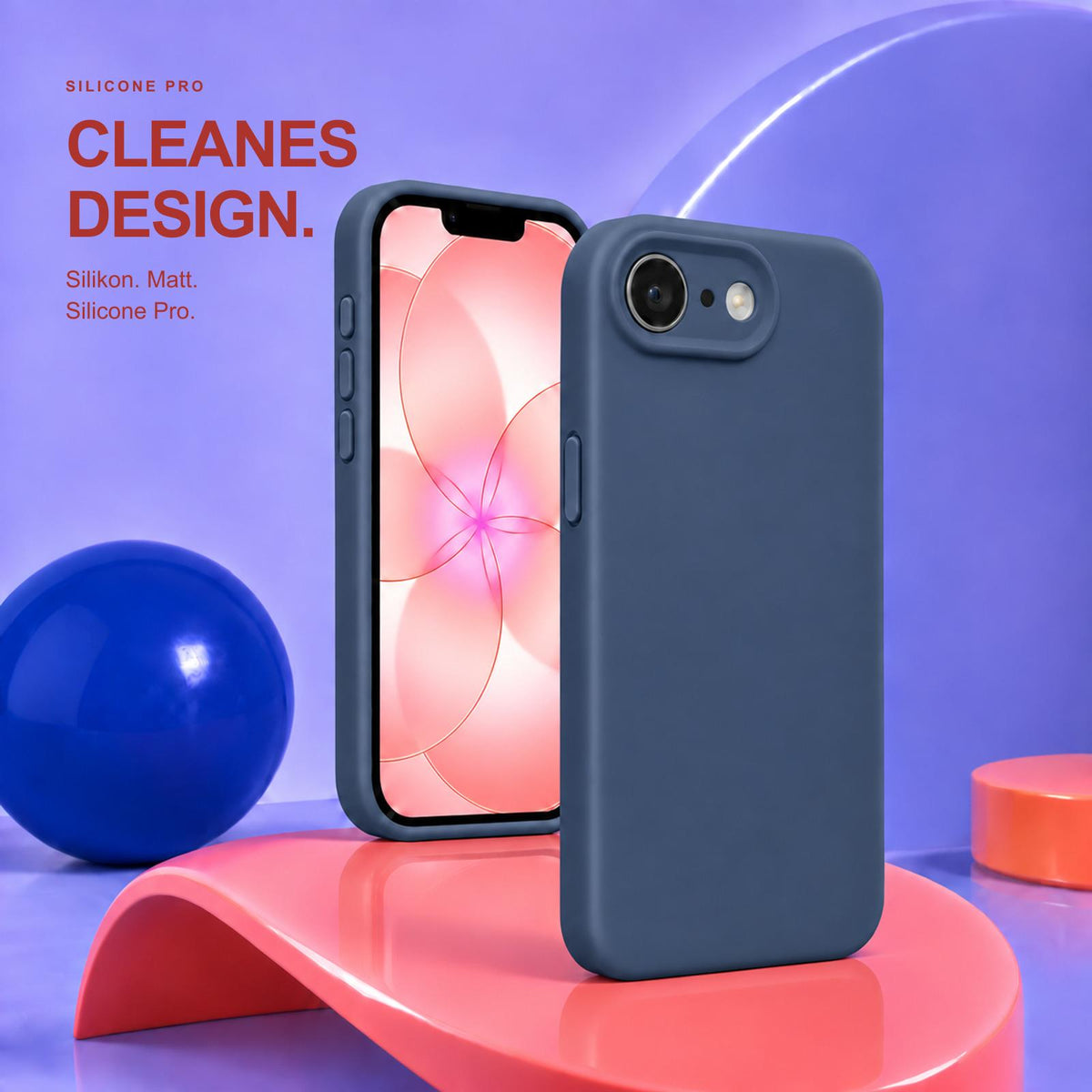 iPhone 16e / 17e - Silikon Hülle Soft-Touch Mitternachtsblau