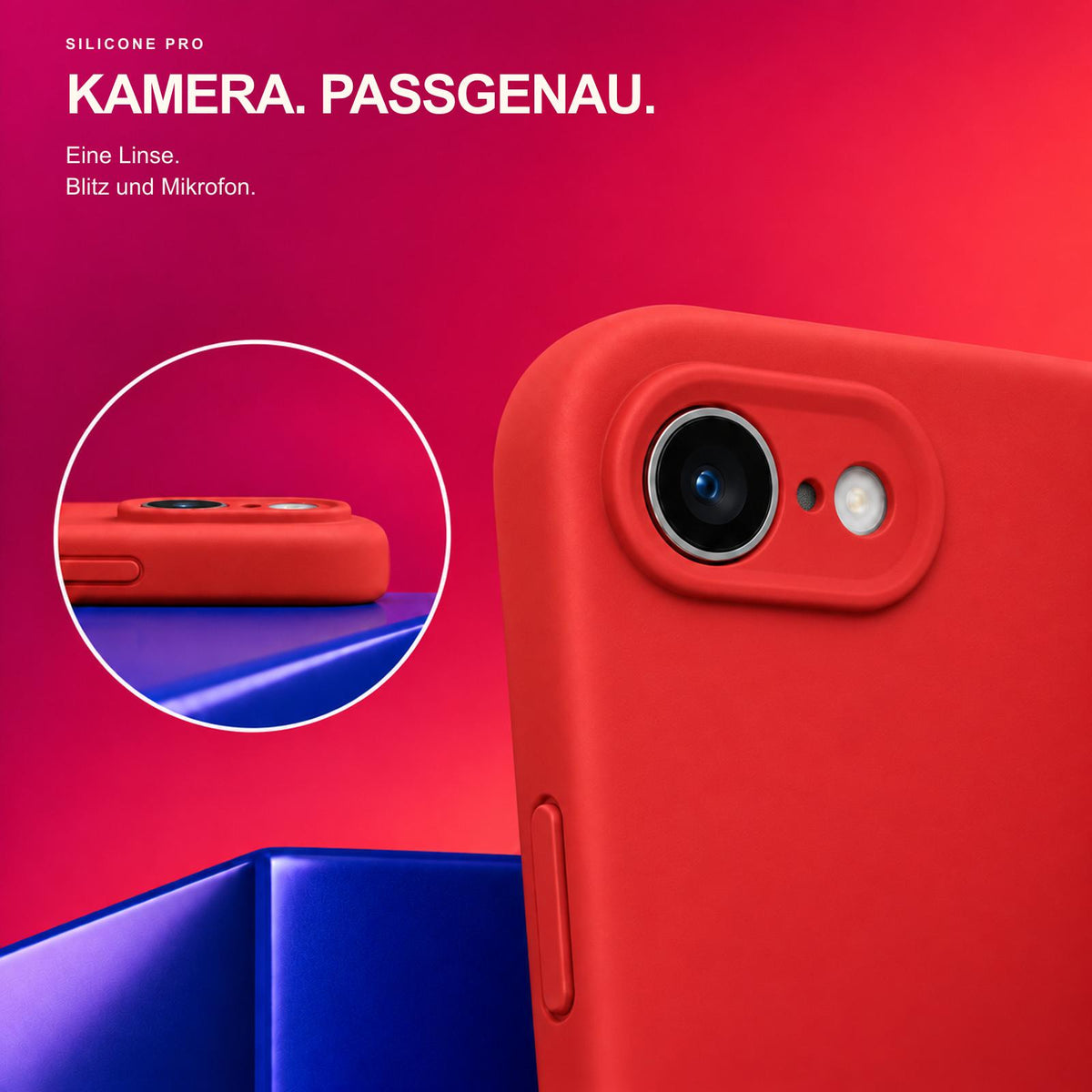 iPhone 16e / 17e - Silikon Hülle Soft-Touch Rot