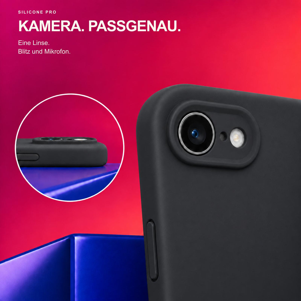 iPhone 16e / 17e - Silikon Hülle Soft-Touch Schwarz