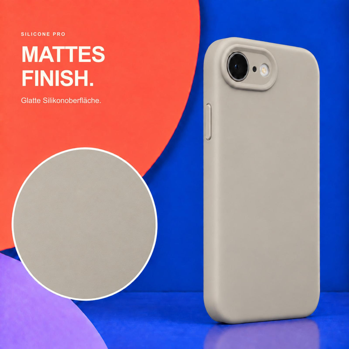 iPhone 16e / 17e - Silikon Hülle Soft-Touch Steingrau