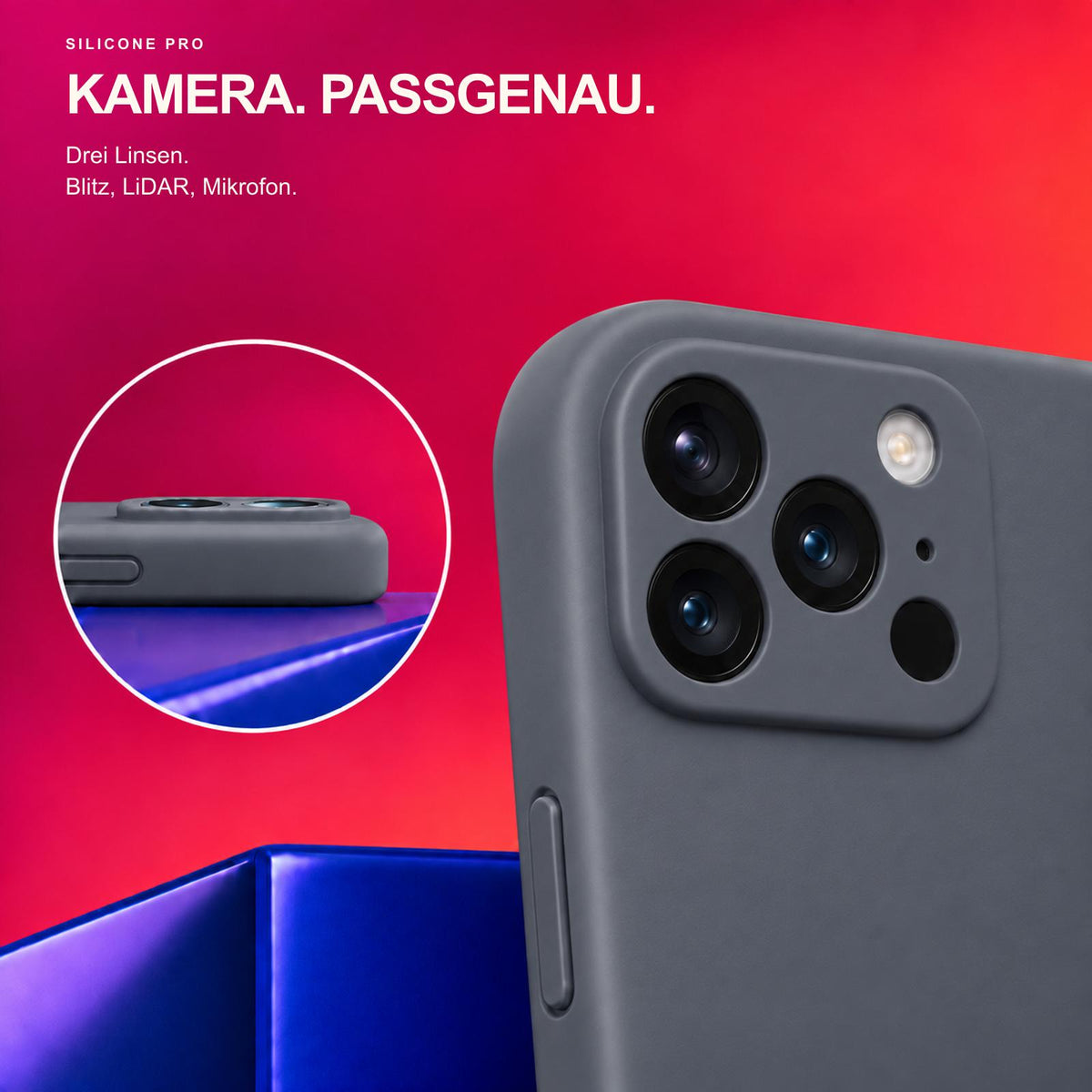 iPhone 18 Pro - Silikon Hülle Soft-Touch Anthrazit