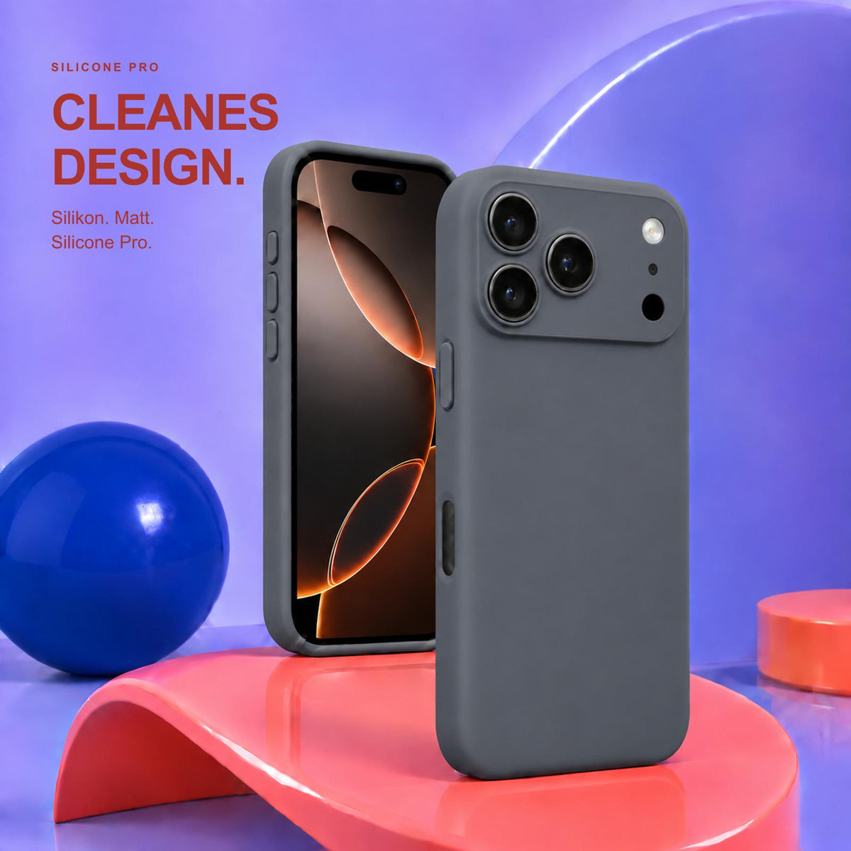 iPhone 17 Pro - Silikon Hülle Soft-Touch Anthrazit